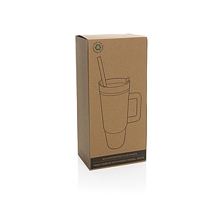 Termohrnek s brčkem na pití, 900ml, bílý