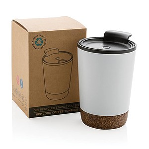 Termohrnek s korkovým dnem, 300ml, bílý