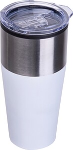 Termohrnek s plastovým vnitřkem 600 ml, bílá