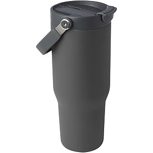 Termohrnek s vakuovou a měděnou izolací 900 ml z recyklované nerezové oceli s víčkem s dvojitou funkcí, šedá