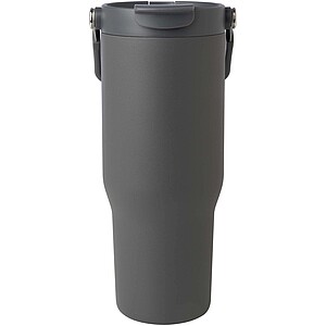 Termohrnek s vakuovou a měděnou izolací 900 ml z recyklované nerezové oceli s víčkem s dvojitou funkcí, šedá