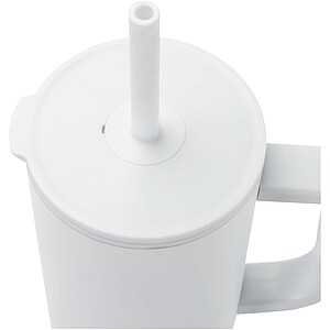 Termohrnek se silikonovým brčkem 900ml, bílá