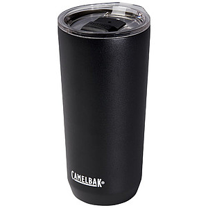 Termohrnek z nerezu s plastovým víčkem, 600ml, černý