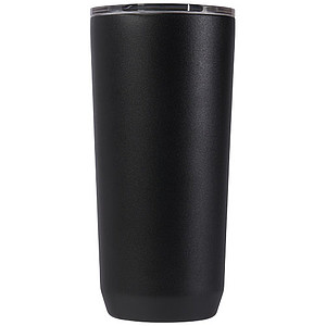 Termohrnek z nerezu s plastovým víčkem, 600ml, černý