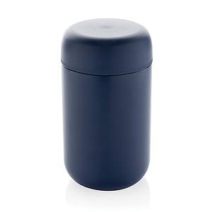 Termohrnek z recyklované oceli, 360 ml, modrá - termohrnek s vlastním potiskem