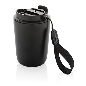 Termohrnek z recyklované oceli, 380 ml, černá