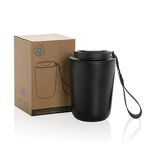 Termohrnek z recyklované oceli, 380 ml, černá