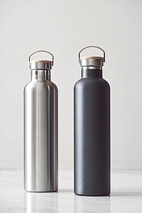 Termoska 1l, s poutkem, stříbrná