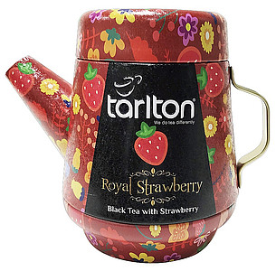 TIGLO Tea Pot Tarlton Royal Strawberry Black Tea plech 100g - reklamní předměty