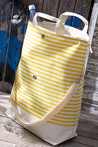 TORALBO Pruhovaná plážová taška, béžovo žlutá