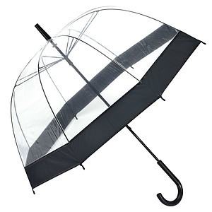 Transparentní deštník s barevným okrajem, O83 cm, černá - reklamní deštníky