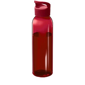 Transparentní láhev na pití, 650ml, recyklovaný plast, červená