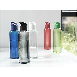 Transparentní láhev na pití, 650ml, recyklovaný plast, červená