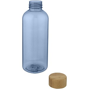 Transparentní láhev z recyklovaného plastu, 650ml, modrá