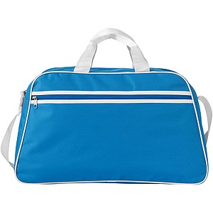 Trendy sportovní taška s přední kapsou na zip, světle modrá