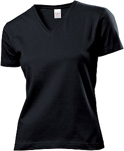 Tričko STEDMAN CLASSIC V-NECK WOMEN černá L - dámská trička s vlastním potiskem