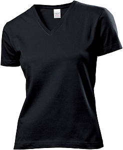 Tričko STEDMAN CLASSIC V-NECK WOMEN černá S - dámská trička s vlastním potiskem