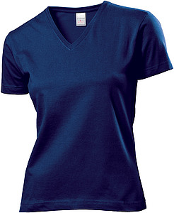 Tričko STEDMAN CLASSIC V-NECK WOMEN námořní modrá XL - dámská trička s vlastním potiskem