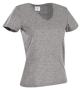 Tričko STEDMAN CLASSIC V-NECK WOMEN tmavě šedý melír S