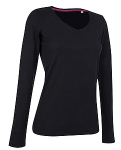 Tričko STEDMAN STARS CLAIRE V-NECK LONG SLEEVE černá L