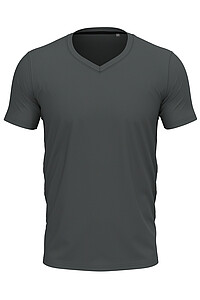 Tričko STEDMAN STARS CLIVE V-NECK středně šedá XL - firemní trička s potiskem