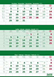 Tříměsíční kalendář zelený 2027