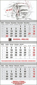 Tříměsíční maxi nástěnný kalendář 2027, modrý