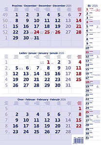 Tříměsíční modrý s poznámkami 2026