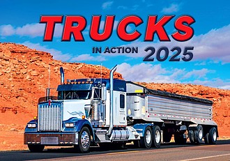 Trucks in Action 2025, nástěnný kalendář, prodloužená záda