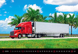 Trucks in Action 2026, nástěnný kalendář, prodloužená záda
