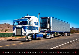 Trucks in Action 2026, nástěnný kalendář, prodloužená záda
