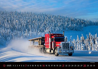 Trucks in Action 2026, nástěnný kalendář, prodloužená záda