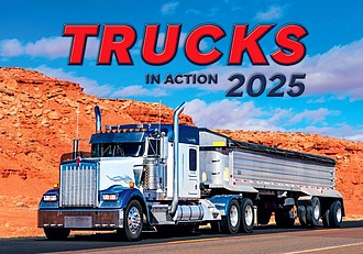 Trucks in Action 2026, nástěnný kalendář, prodloužená záda