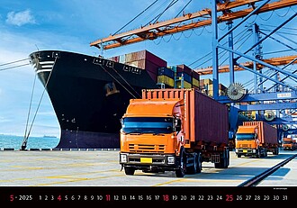 Trucks in Action 2027, nástěnný kalendář, prodloužená záda
