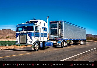 Trucks in Action 2027, nástěnný kalendář, prodloužená záda