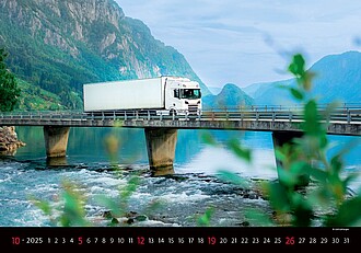 Trucks in Action 2027, nástěnný kalendář, prodloužená záda