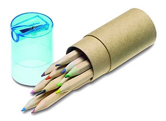 Tuba s 12 pastelkami a ořezávátkem, červená