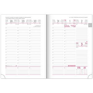 Týdenní diář Aprint 2027, červený, 15 x 21 cm