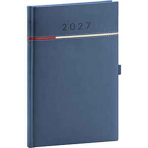 Týdenní diář Tomy 2027, modro-červený, 15 x 21 cm - diář s vlastním potiskem
