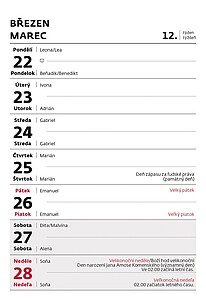Týdenní trhací kalendář A5 2027