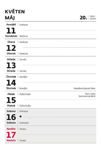 Týdenní trhací kalendář A5 2027