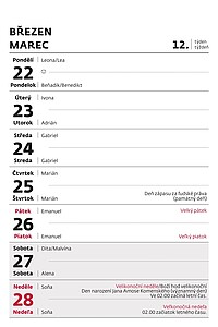 Týdenní trhací kalendář A6 2027