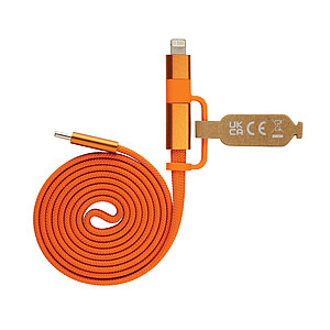 Ultra tenký magnetický nabíjecí kabel 60W 2 v 1, oranžová
