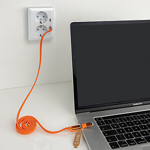 Ultra tenký magnetický nabíjecí kabel 60W 2 v 1, oranžová