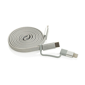Ultra tenký magnetický nabíjecí kabel 60W 2 v 1, šedá