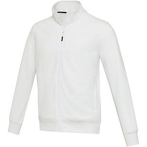 Unisex celorozepínací mikina z recyklované bavlny i polyesteru, ELEVATE GALENA, bílá, vel. XS - potisk mikin