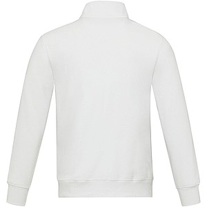 Unisex celorozepínací svetr z recyklované bavlny i polyesteru, ELEVATE GALENA, bílá, vel. S