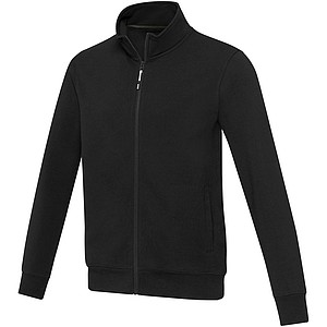 Unisex celorozepínací svetr z recyklované bavlny i polyesteru, ELEVATE GALENA, černá, vel. XXS