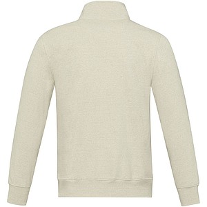 Unisex celorozepínací svetr z recyklované bavlny i polyesteru, ELEVATE GALENA, krémová, vel. XS