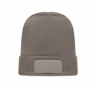 Unisex čepice z RPET, šedá - zimní čepice s vlastním potiskem